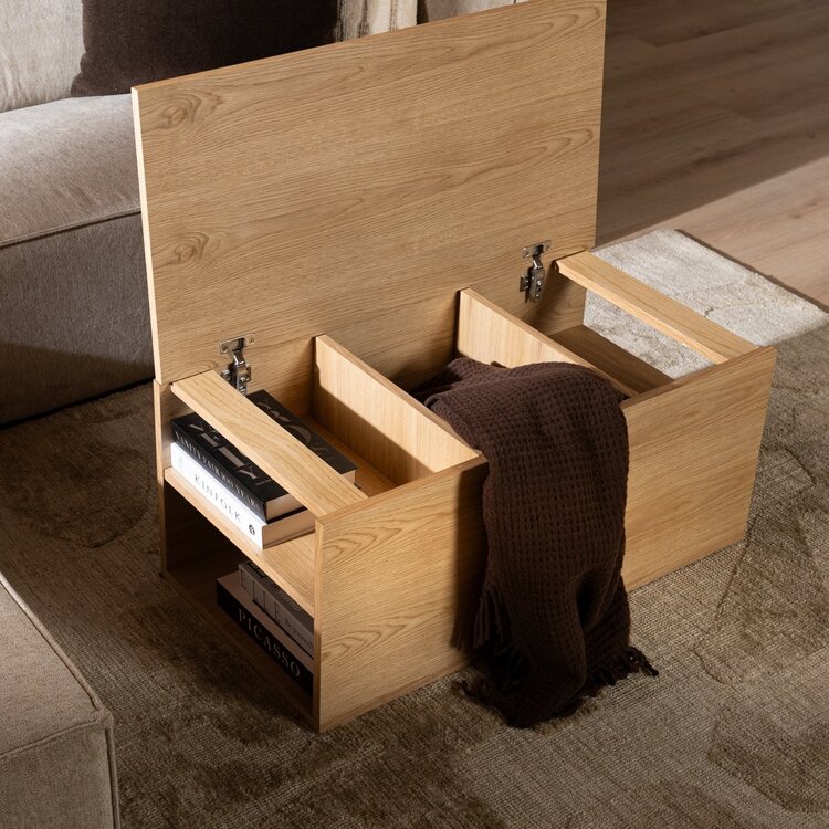 Table d'appoint 88x46 cm Jaxx chêne blanc