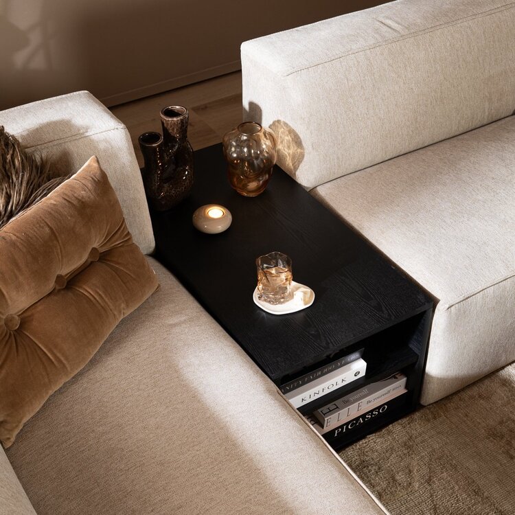 Table d'appoint 88x46 cm Jax chêne noir