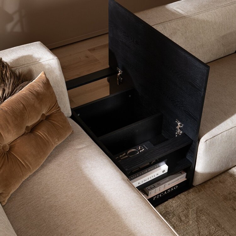 Table d'appoint 88x46 cm Jax chêne noir