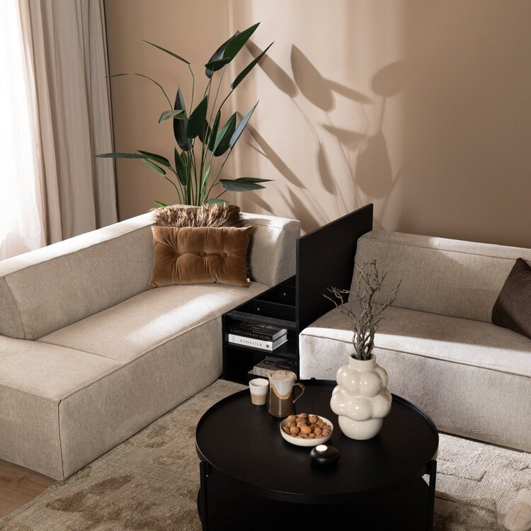 Table d'appoint 88x46 cm Jax chêne noir