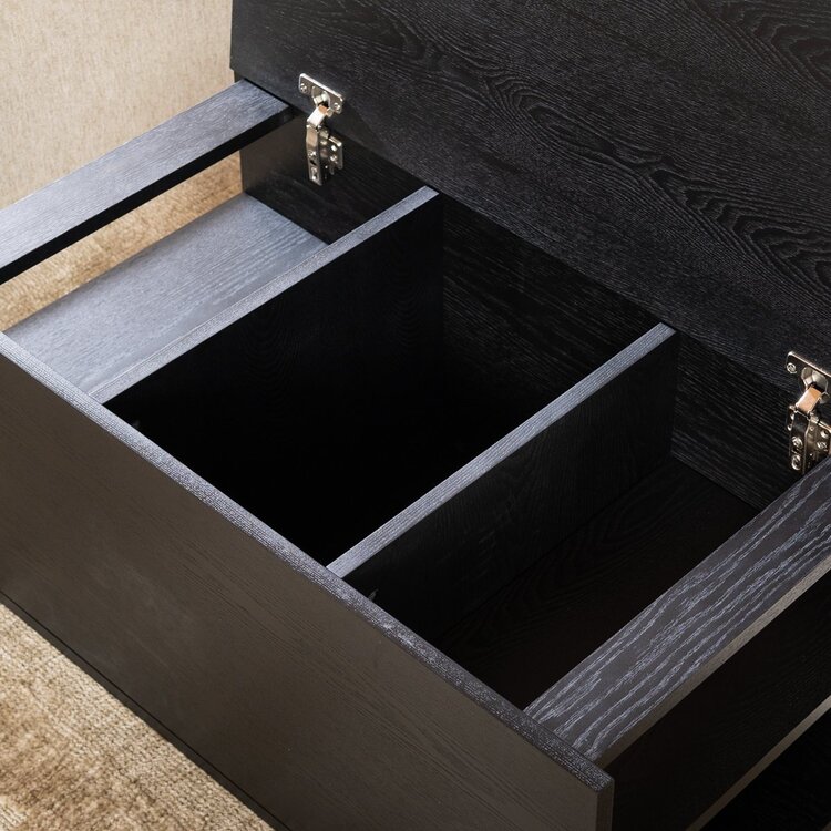 Table d'appoint 88x46 cm Jax chêne noir