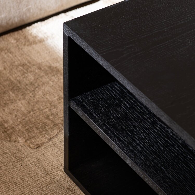 Table d'appoint 88x46 cm Jax chêne noir