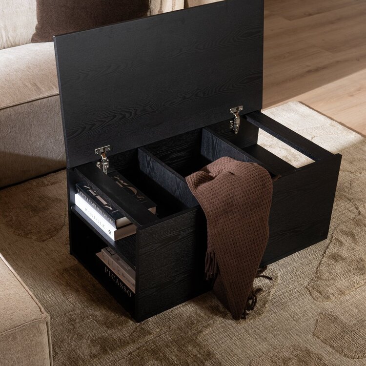 Table d'appoint 88x46 cm Jax chêne noir