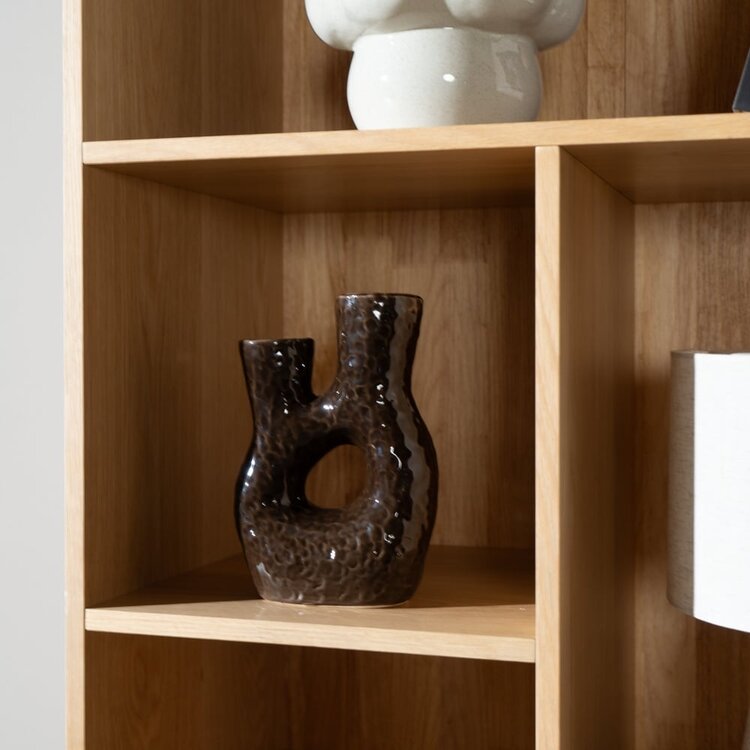 Bibliothèque de rangement Bradley chêne blanc 80x220 cm