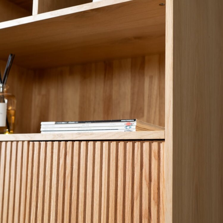 Bibliothèque de rangement Bradley chêne blanc 80x220 cm