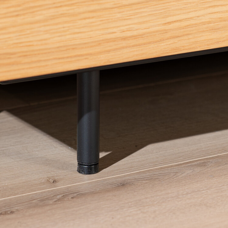 Meuble tv Thomas noir / chêne blanc 180 cm