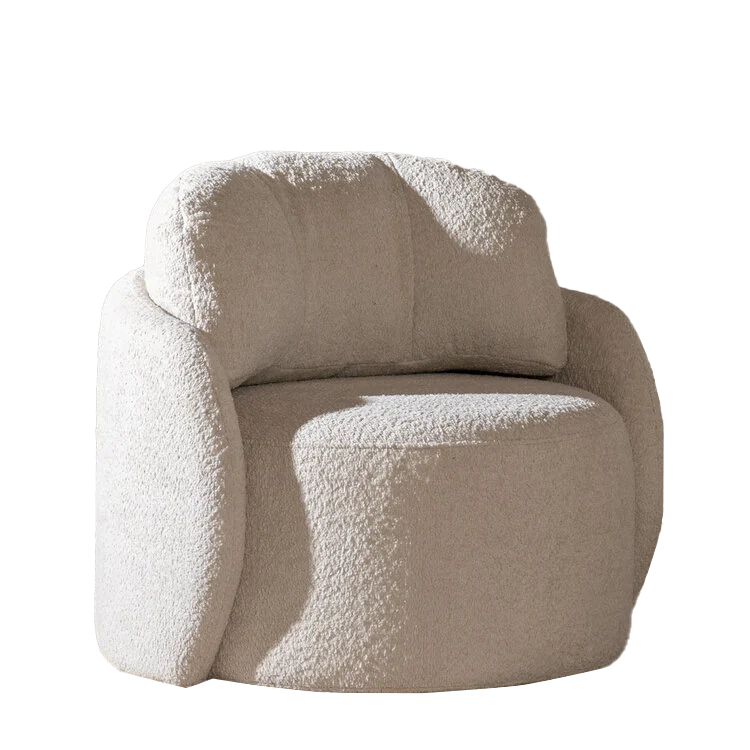 Fauteuil Nino en tissu polyester off white
