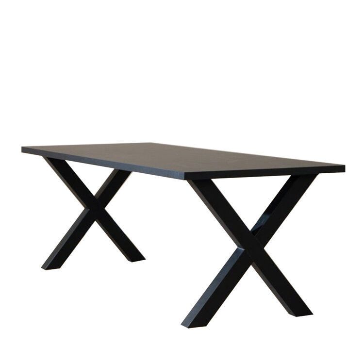Table à manger aspect bois noir melamine Bodo 220 x 90 cm