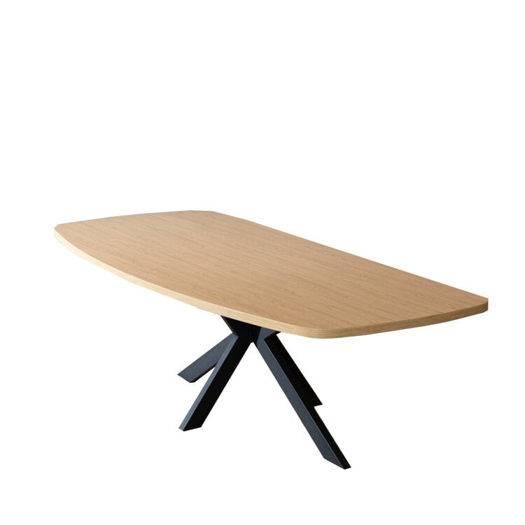 Table à manger scandinave aspect chêne melamine Carl 240 x 120 cm