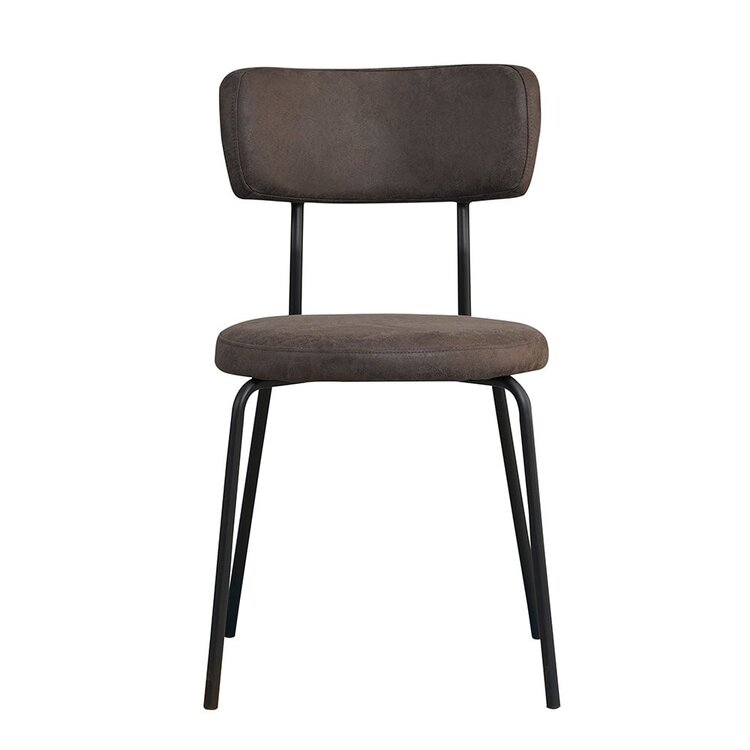 Chaise empilable industrielle Lyon anthracite éco-cuir