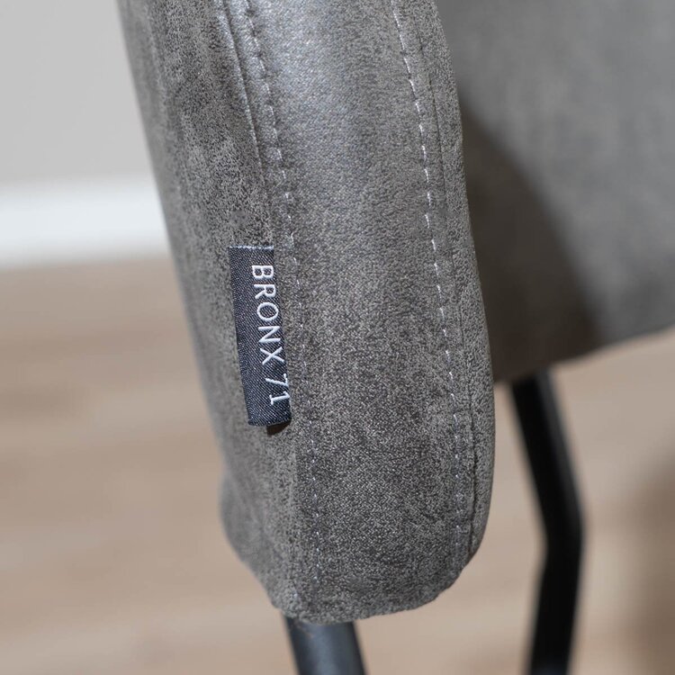 Chaise empilable industrielle Lyon anthracite éco-cuir