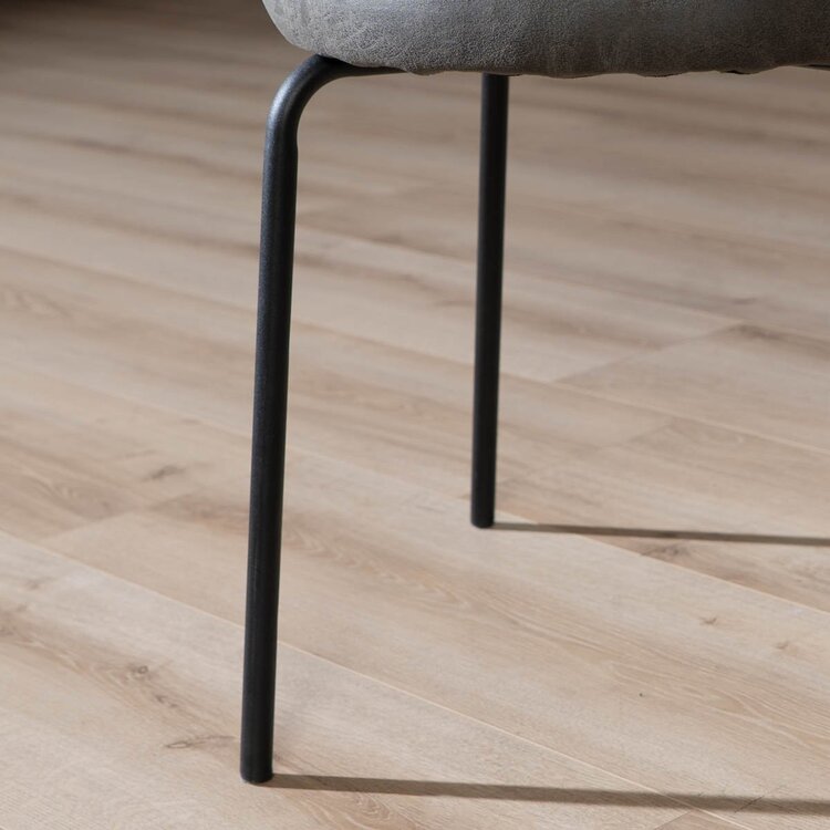 Chaise empilable industrielle Lyon anthracite éco-cuir