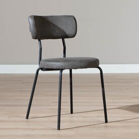 Chaise empilable industrielle Lyon anthracite éco-cuir