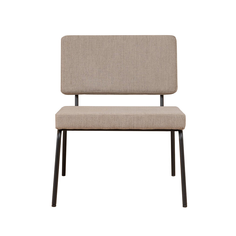 Fauteuil scandinave avec pouf Espen taupe tissu recyclé