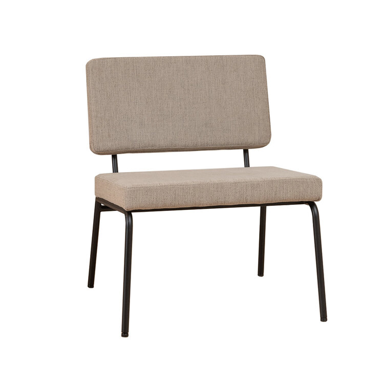 Fauteuil scandinave avec pouf Espen taupe tissu recyclé