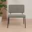 Fauteuil scandinave avec pouf Espen vert tissu recyclé