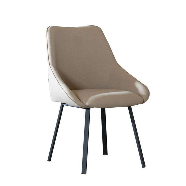 Chaise de salle à manger scandinave Lova taupe tissu recyclé