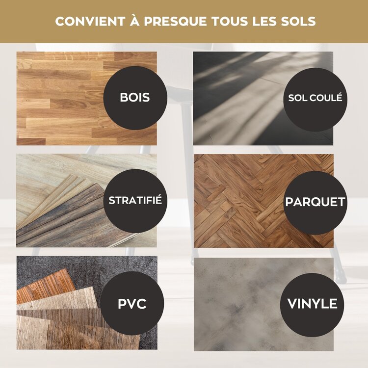 Lot de 4 protections de sol marron Ø14-19 mm
