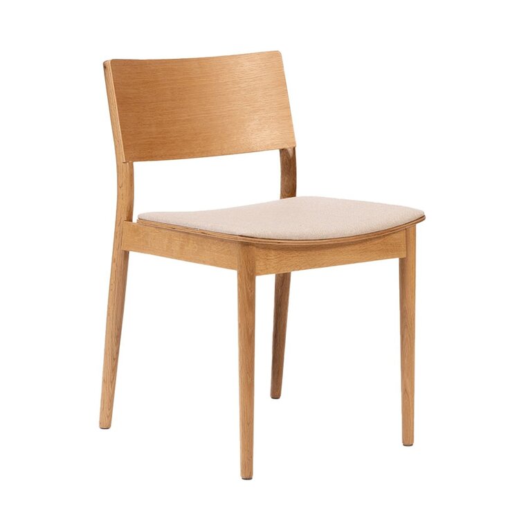 Chaise de salle à manger scandinave Elio chêne naturel/off white