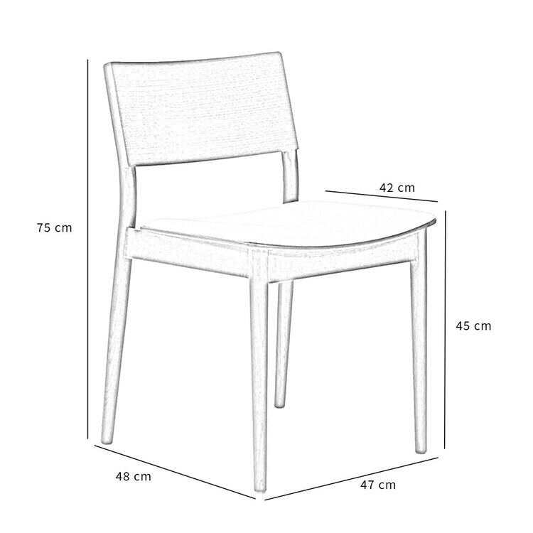 Chaise de salle à manger scandinave Elio chêne naturel/off white