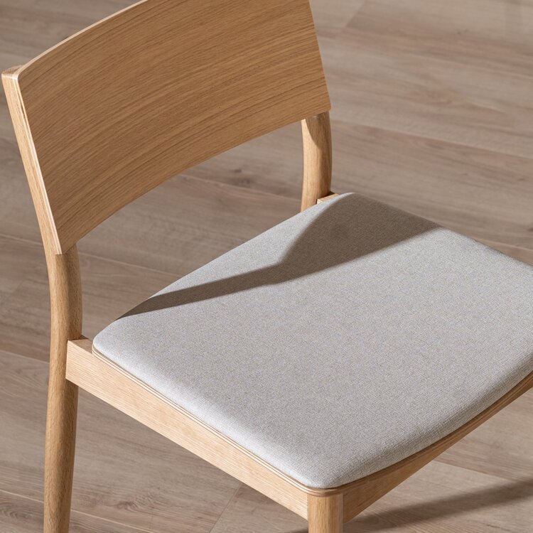 Chaise de salle à manger scandinave Elio chêne naturel/off white