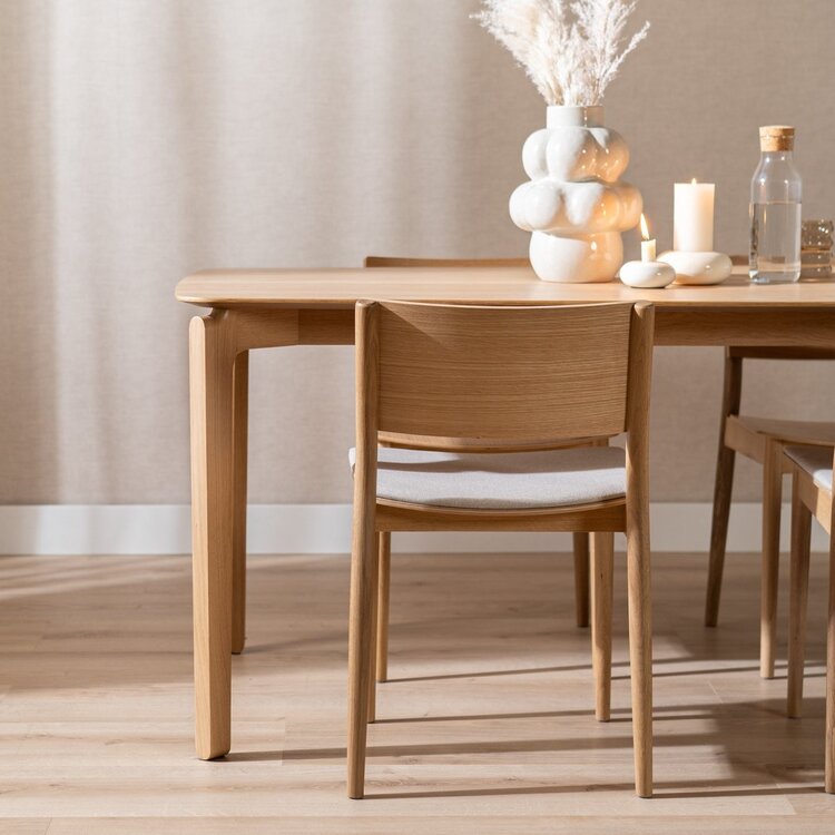 Chaise de salle à manger scandinave Elio chêne naturel/off white