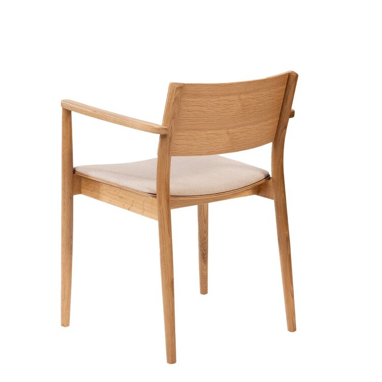 Chaise de salle à manger scandinave Juan en chêne naturel/off white