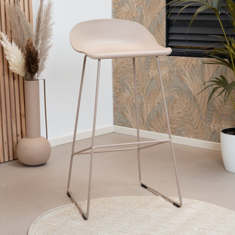 Tabouret de bar Ellen taupe design Scandinave 76 cm