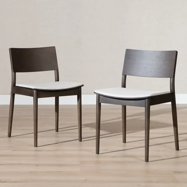 Chaise de salle à manger scandinave Elio noyer/off white