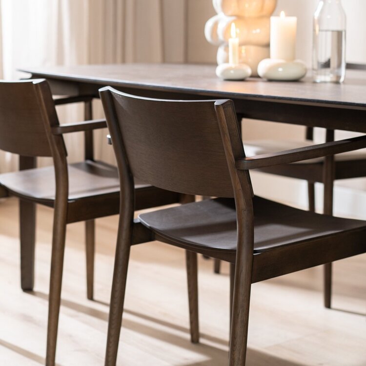 Chaise de salle à manger scandinave Iza noyer