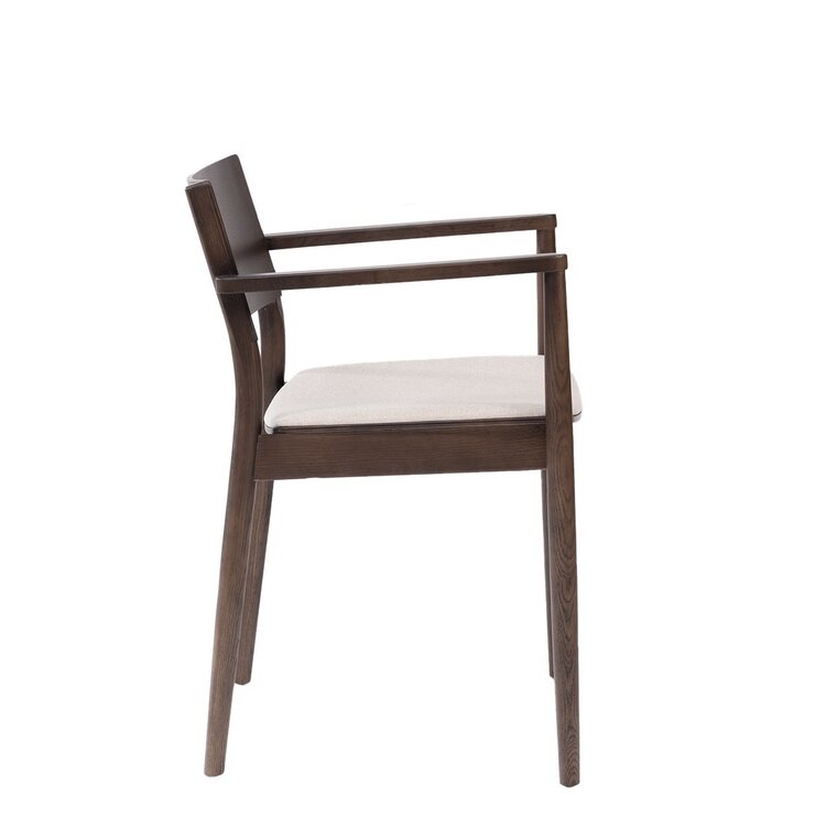 Chaise de salle à manger scandinave Juan noyer/off white