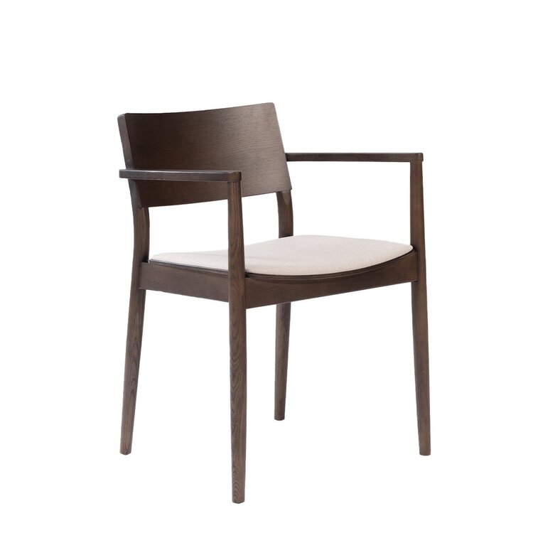 Chaise de salle à manger scandinave Juan noyer/off white