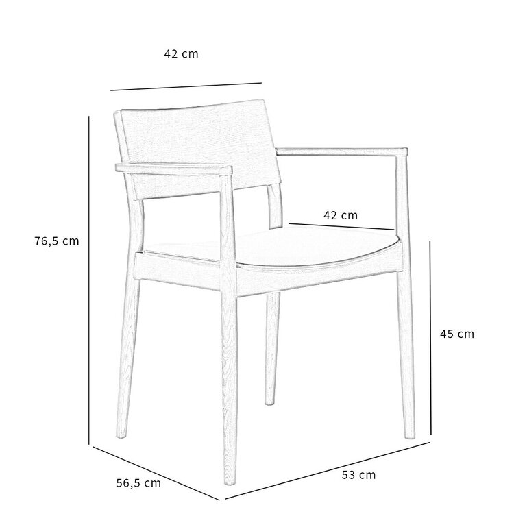 Chaise de salle à manger scandinave Juan noyer/off white