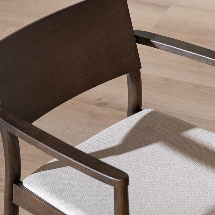 Chaise de salle à manger scandinave Juan noyer/off white