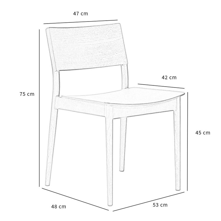 Chaise de salle à manger scandinave Juno noyer
