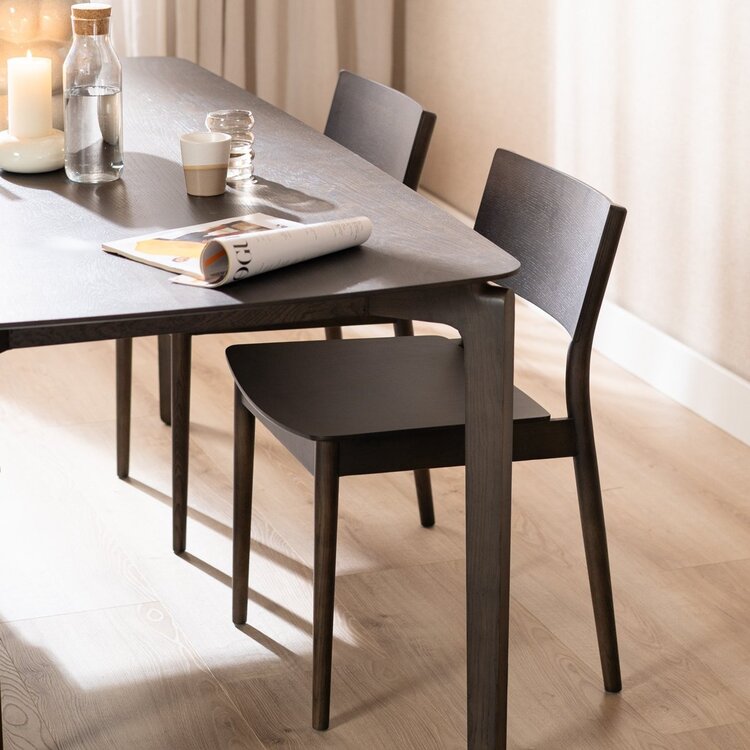 Chaise de salle à manger scandinave Juno noyer