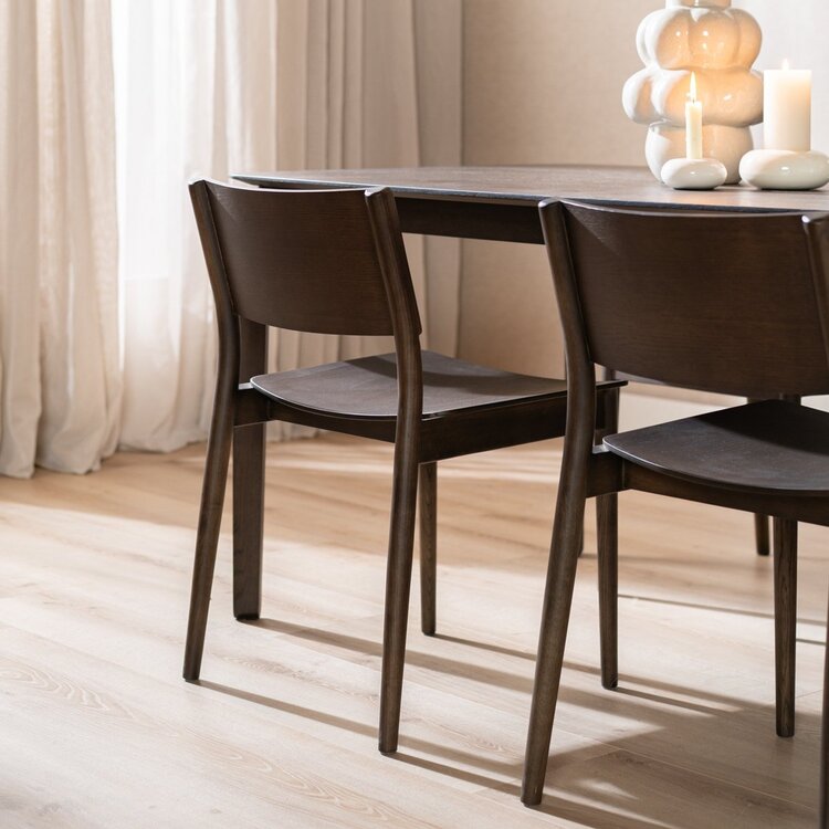 Chaise de salle à manger scandinave Juno noyer