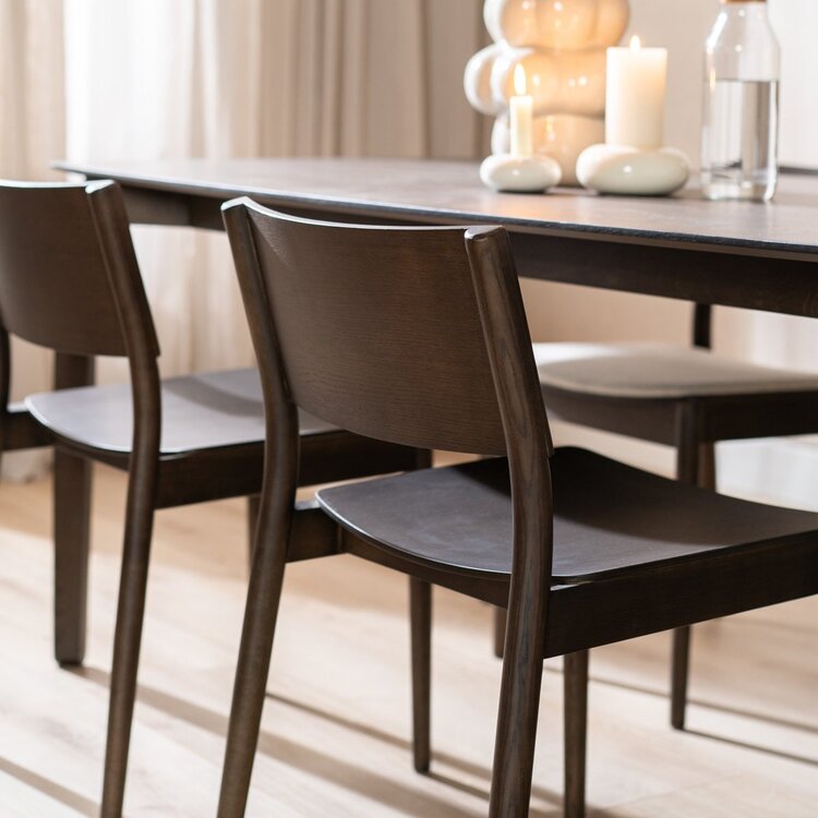 Chaise de salle à manger scandinave Juno noyer