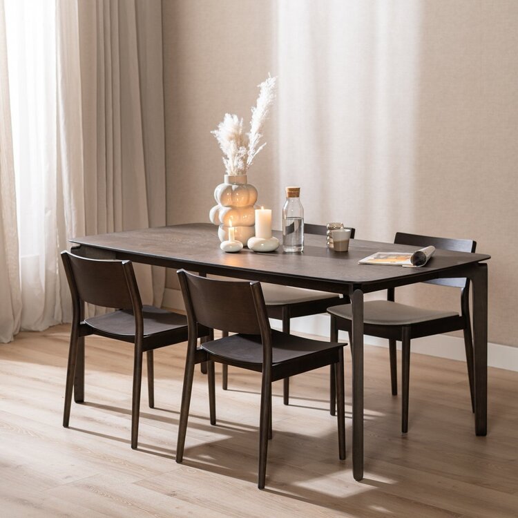 Chaise de salle à manger scandinave Juno noyer