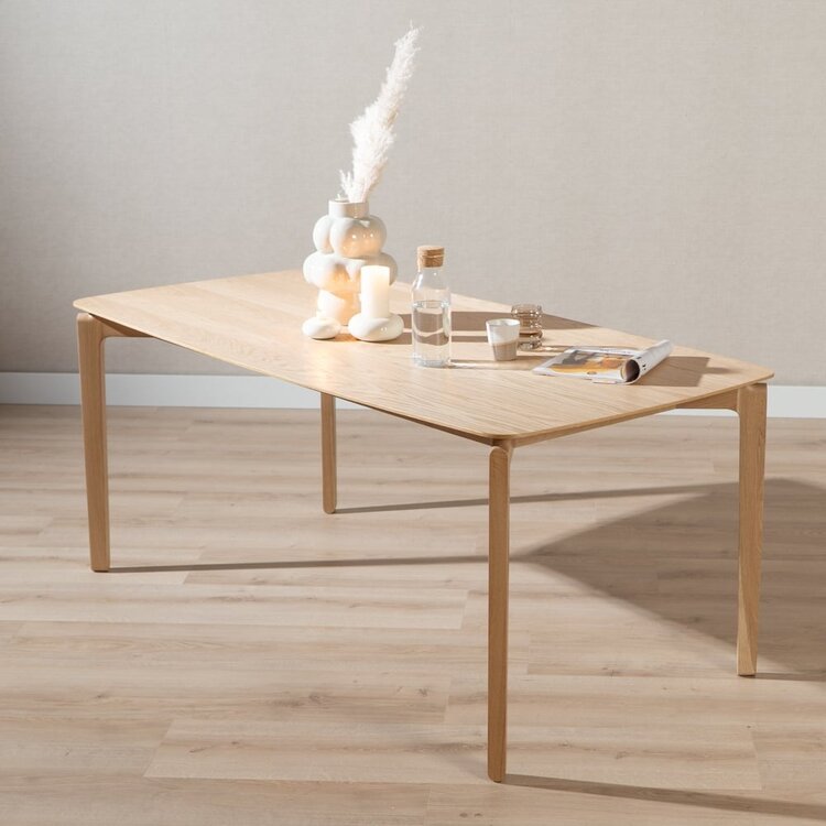 Table à manger scandinave Cala en chêne naturel 180 x 90 cm