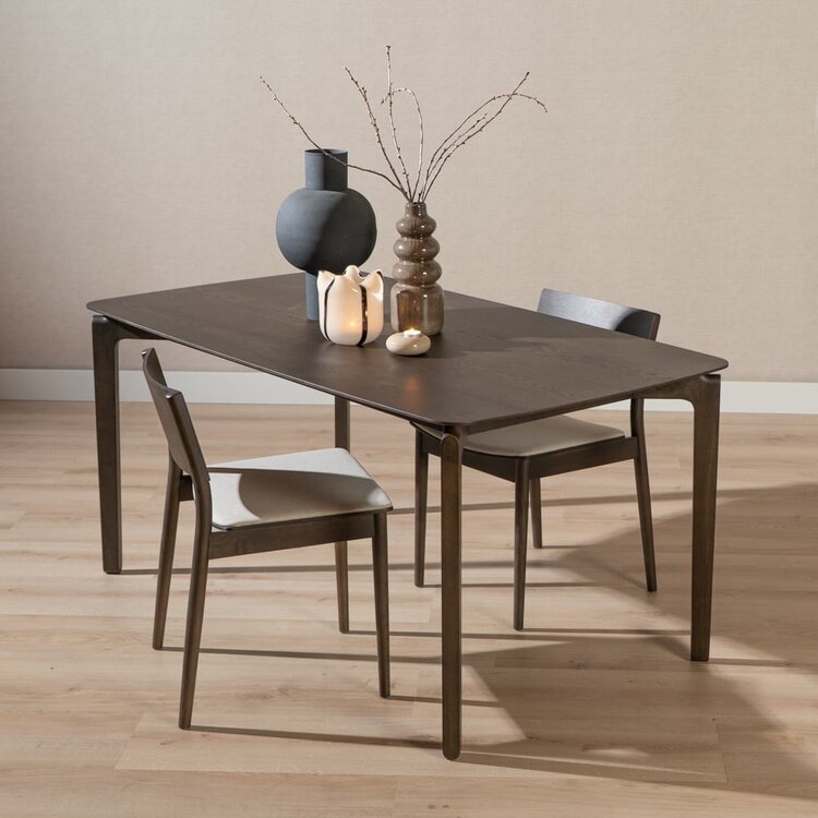 Table à manger scandinave Cala noyer 160 x 90 cm