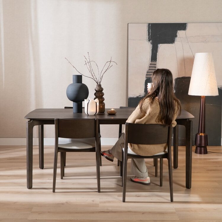 Table à manger scandinave Cala noyer 160 x 90 cm