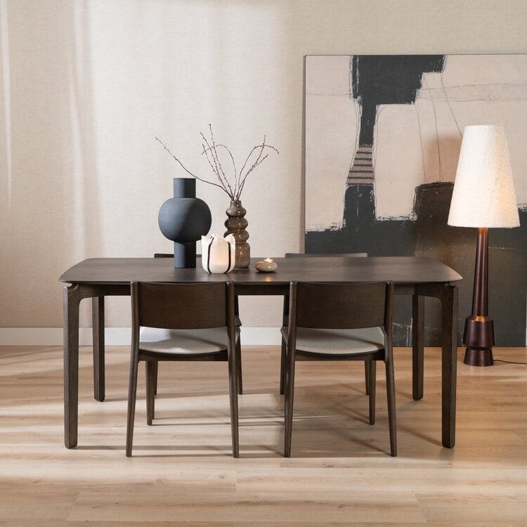 Table à manger scandinave Cala noyer 160 x 90 cm