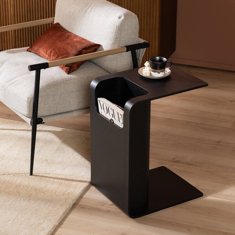 Table d’appoint / table basse scandinave Isla 60x35x45 cm noire