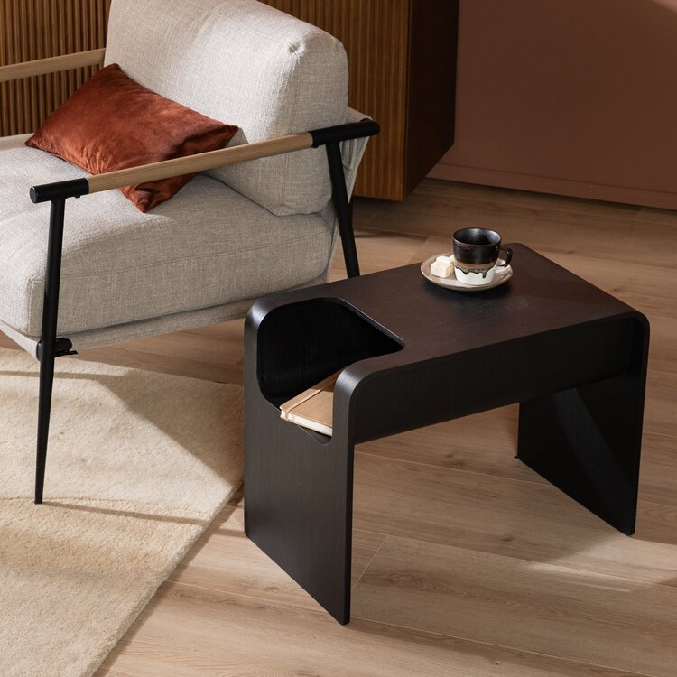 Table d’appoint / table basse scandinave Isla 60x35x45 cm noire