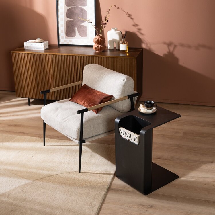 Table d’appoint / table basse scandinave Isla 60x35x45 cm noire