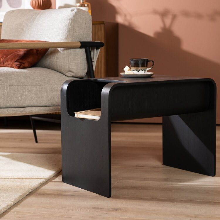 Table d’appoint / table basse scandinave Isla 60x35x45 cm noire