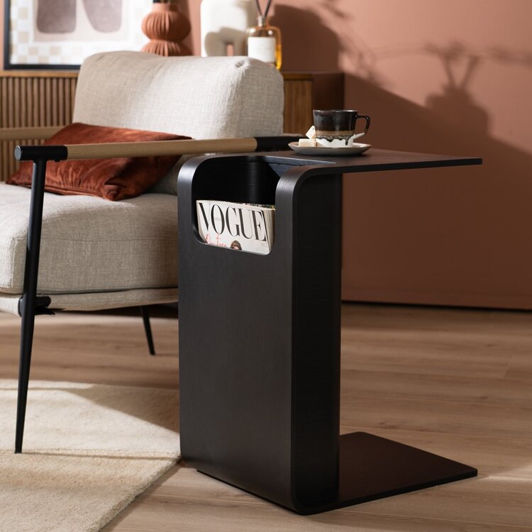 Table d’appoint / table basse scandinave Isla 60x35x45 cm noire