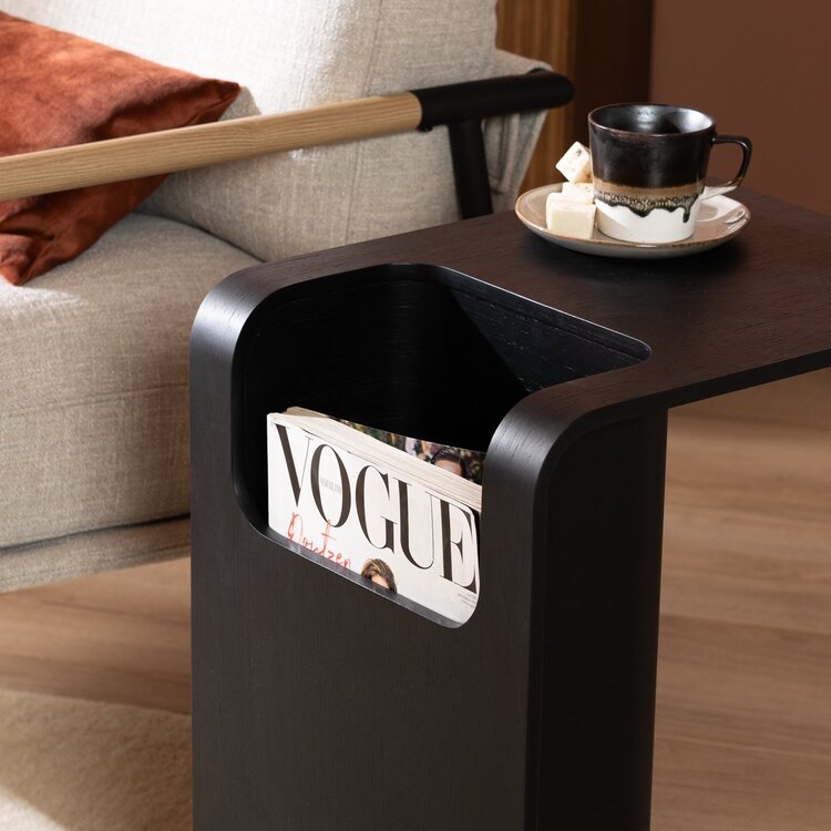 Table d’appoint / table basse scandinave Isla 60x35x45 cm noire