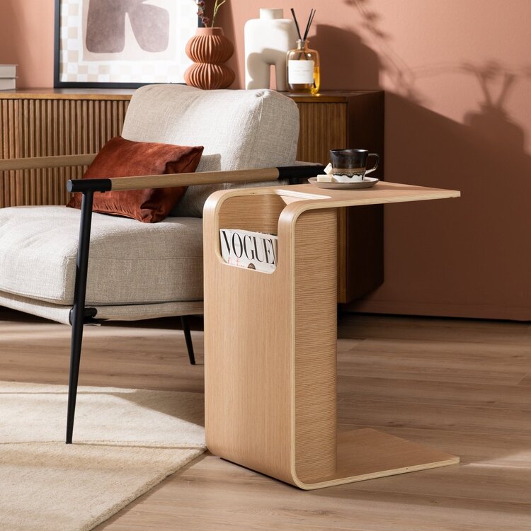 Table d’appoint / table basse scandinave Isla 60x35x45 cm en chêne naturel